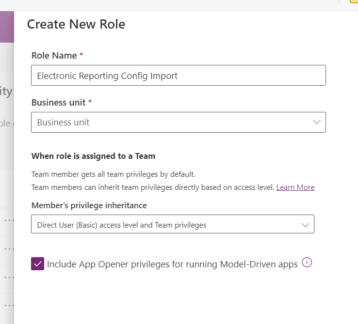 PPAC ER Config Role