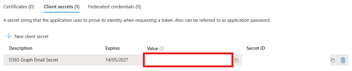 Secret Value