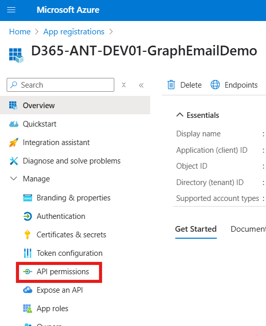 API permissions