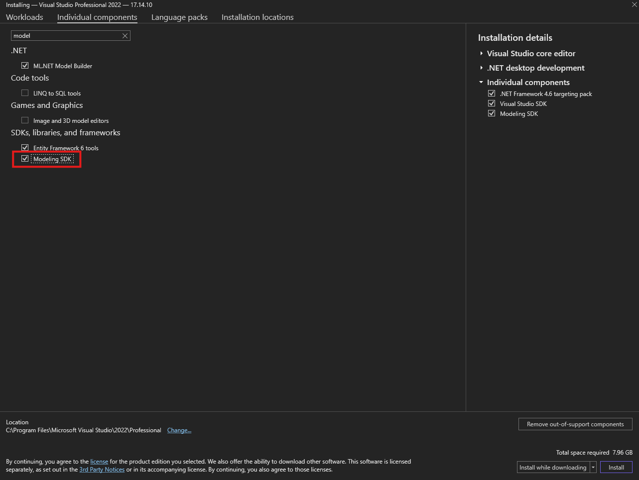 Modelling SDK Install