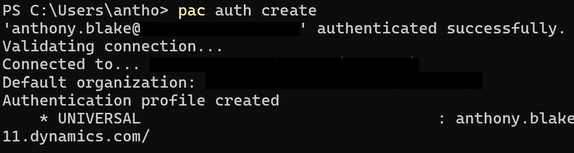 pac auth create
