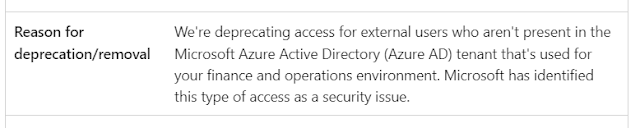 Microsoft Deprecation Message